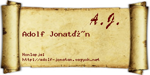 Adolf Jonatán névjegykártya